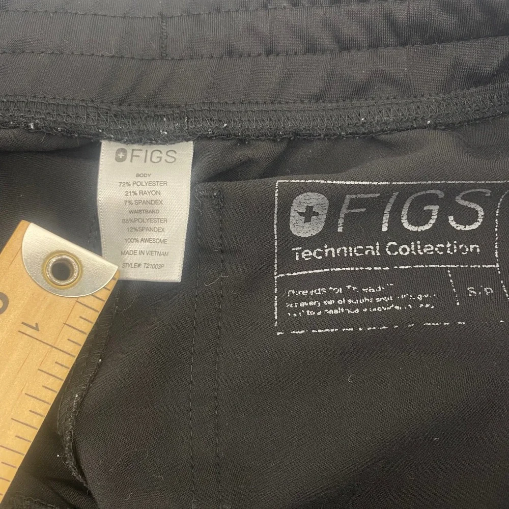 FIGS Scrub Pants Mens S/P Black Technical‎ Collection Drawstring Straight